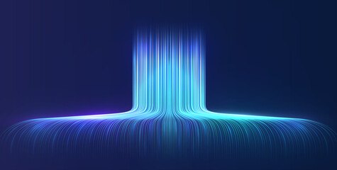 Technological high-speed lines Internet, optical fiber. Concept wireless transmission big data, neural networks.