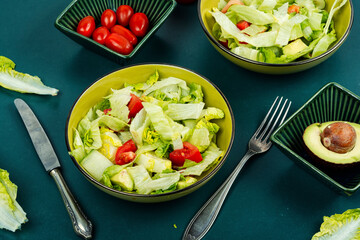 Wall Mural - Spring salad of raw fresh vegetables.