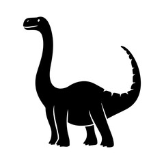 Wall Mural - Sauropod dinosaur vector silhouette