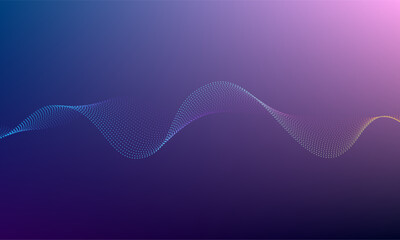 Poster - wave pattern particle background with color gradient background