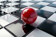 © Barra Fire - red sphere on the table, Winning Strategy In Business Concept The Round Sphere Moves Faster Than The Squares Vector 3D