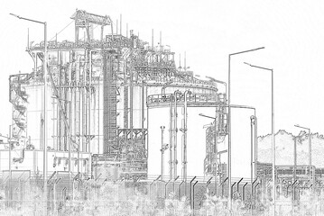 Wall Mural - LNG TERMINAL - Warehouses and other gas storage infrastructure