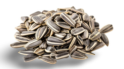 Wall Mural - Sunflower Seeds on White Background