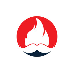 Canvas Print - Moustache fire vector logo design template.