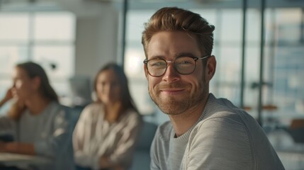 Sticker - Confident Man in Modern Office