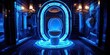 Modern toilet illuminated with vibrant neon lighting, adding a contemporary flair.