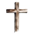 © hungryai - Wooden Christian cross isolated on white background. 3D illustration.