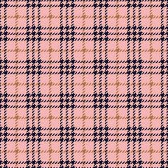 Wall Mural - Classic tweed plaid style pattern. Geometric check print in pink and blue color. Classical English background Glen plaid for textile fashion design.