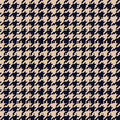 Classic Houndstooth tweed plaid style pattern. Geometric check print in beige and blue color. Classical English background Glen plaid for textile fashion design.