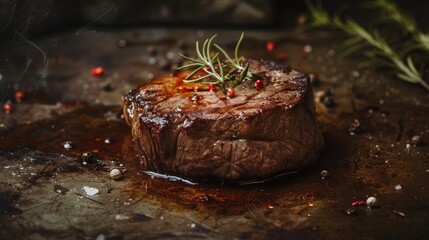 Wall Mural - Gourmet steak in restaurant. Generative AI