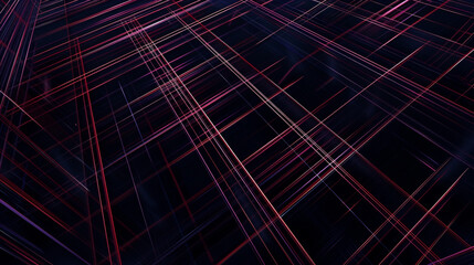 Poster - 3D lines of night sky navy and wine burgundy craft a luxuriant linear texture.