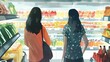 Supermarket shopping. Generative AI
