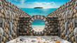 ancient built walls, mystical ocean views and mystical texture