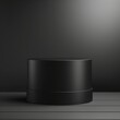 Black minimal background with cylinder pedestal podium for product display presentation mock up in 3d rendering illustration vector design