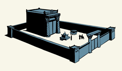 Poster - Vector drawing. Temple of Solomon