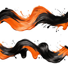 Strokes From Hand Brush Orange And Black