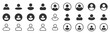 Set of different user line icon. Avatar icon Isolated over transparent