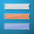 © Natali - A set of colored rectangular glass banners.