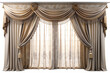 3d render style, elegant curtains isolated on transparent background