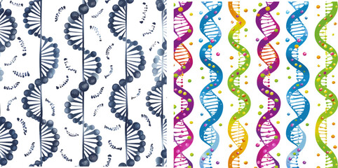 Leinwandbilder - Biochemistry gene sequence model for wallpaper, biology research concept for fabric print