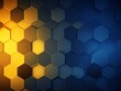 Indigo and yellow gradient background with a hexagon pattern in a vector illustration