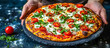 Pizza Margherita is a classic Italian pizza topped with tomato sauce, fresh mozzarella cheese, basil leaves, and a drizzle of olive oil. It's baked until the crust is crispy and golden