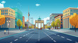 vector of famous landmark of central Berlin city with Berlin cathedral, Berliner Fernsehturm tower, Brandenburger Tor famous landmark of Berlin City in Germany, Europe