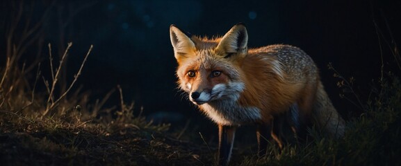 Canvas Print - AI generated illustration of a hyper-realistic photograph of a fox