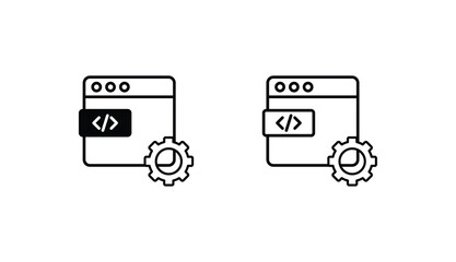 Web Development icon design with white background stock illustration