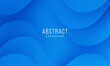 Blue abstract background with paper cut shapes. Vector illustration
