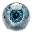 Abstract close-up of an eye with crystal-like texture and vibrant blue iris.