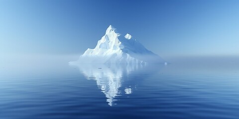 Sticker - an iceberg floating in the middle of water with an iceberg in the background