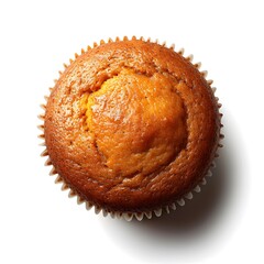 Poster - Single muffin displayed on a white surface in the middle, AI-generated.