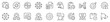 Line icons about project management. Thin line icon set. Symbol collection in transparent background. Editable vector stroke. 512x512 Pixel Perfect.