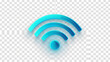 © MuhammadQaiser - Colorful wifi icon isolated on transparent background, wi-fi wireless internet signal flat icon for apps