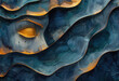 abstract oil painting of deep blue and gold waves, with a smooth wavy texture, in a surrealistic and fantasy style, in an epic manner. Created with Ai
