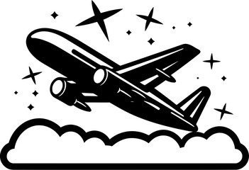 Poster - Airborne Artistry Doodled Flight Icon Doodle Dreams Sketchy Airplane Symbol