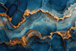 Blue and gold marble design. Created with Ai