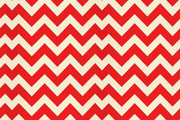 Wall Mural - Retro-style chevron pattern in bold red and white