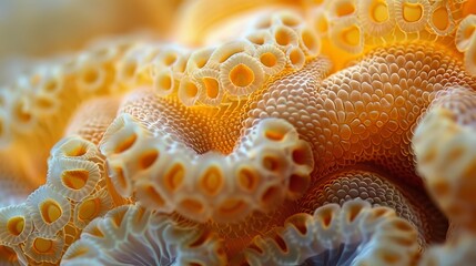 Wall Mural - Textures and Patterns: A photo macro close-up of the intricate patterns and textures on a piece of coral