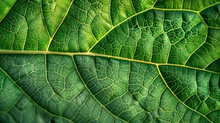 Wall Mural - Textures and Patterns: A photo macro close-up of the texture of a leaf