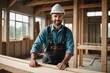 Portrait of Carpenter working on construction site