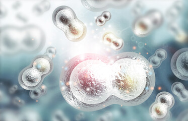 Sticker - Human cells abstract background. 3d illustration..