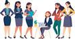 © frrlbt - Set of business women characters in various poses