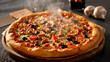 Delicious Steamy pizza detail