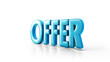 © Graphic Master - 3D letter OFFER in ocean blue on a white background