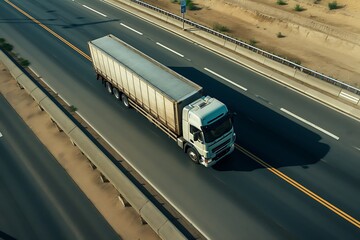 Wall Mural - Truck on the highway. Freight transportation