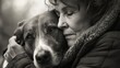 Woman adopting a rescue pet, turning an initial disappointment into a lifelong companionship. The emotional connection is evident in the expressions of both the person and the pet
