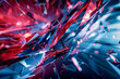 Dynamic Red and Blue Abstract Light Explosion in Motion