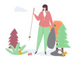 Ecology Concept of Clean Earth Environment, flat design vector illustration, for graphic and web design 